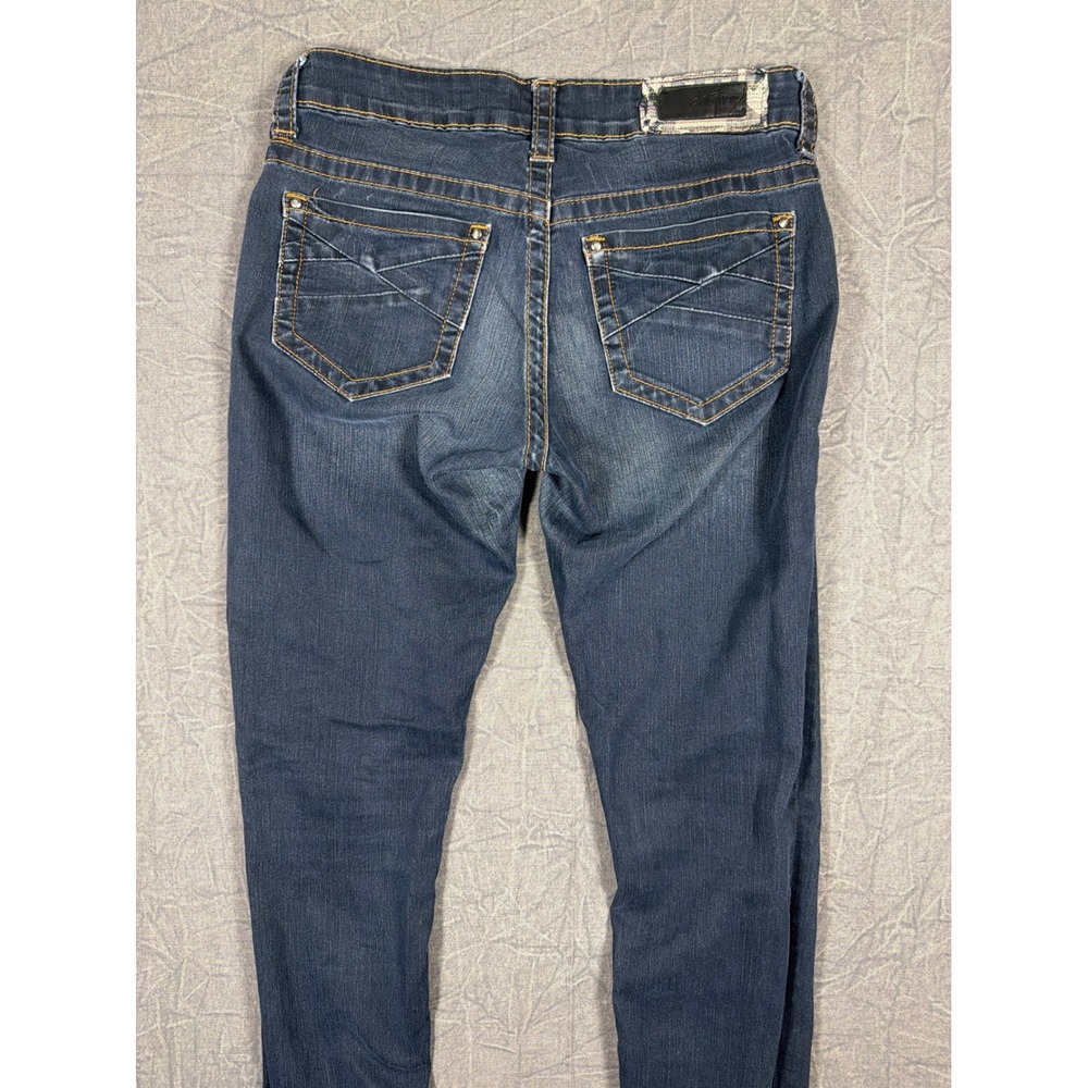 Daytrip Lynx Skinny Jeans Womens 27L Dark Wash Southwestern Pocket Inset DBK1915 - Picture 5 of 11